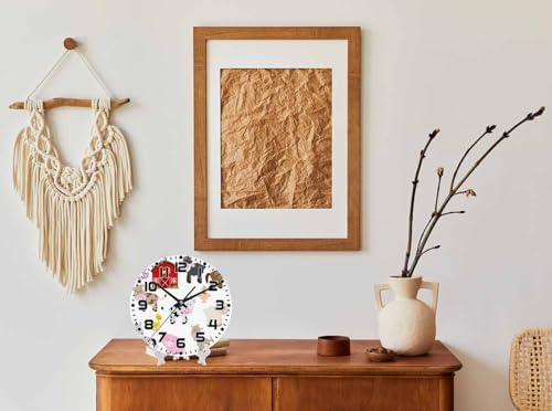 Farm Animals and Barn Wall Clock Pigs Rabbits Goats Chickens Battery Powered - Image 3