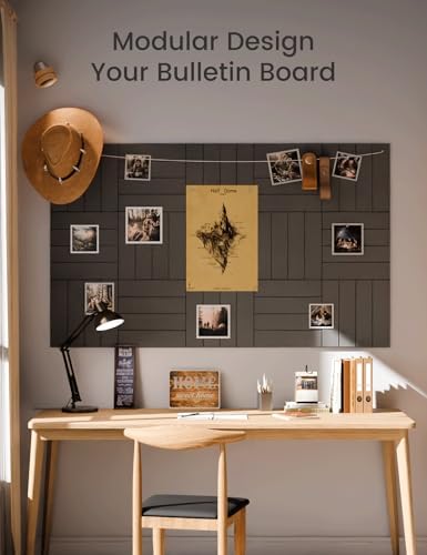 Fluxynara Felt Bulletin Board & Cork Board Alternative, Charcoal Gray - Image 5