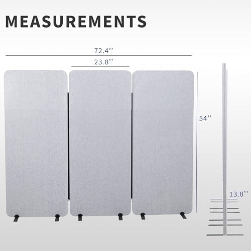 VIVO Freestanding 72 x 56 inch Privacy Panel, Cubicle Divider, Acoustic Wall - Image 3