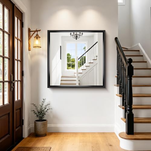 Bathroom Mirror, 36 x 36 inch Brushed Black Square Mirrors - Image 5