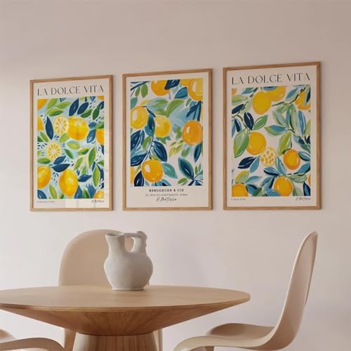 Tanmart Lemon Wall Art Decor Kitchen Canvas Wall Art Pictures Fruit Wall Art by Tanmart