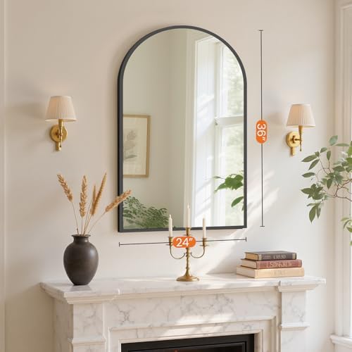 Sweetcrispy 24"x36" Arched Black Bathroom Mirrors - Image 4