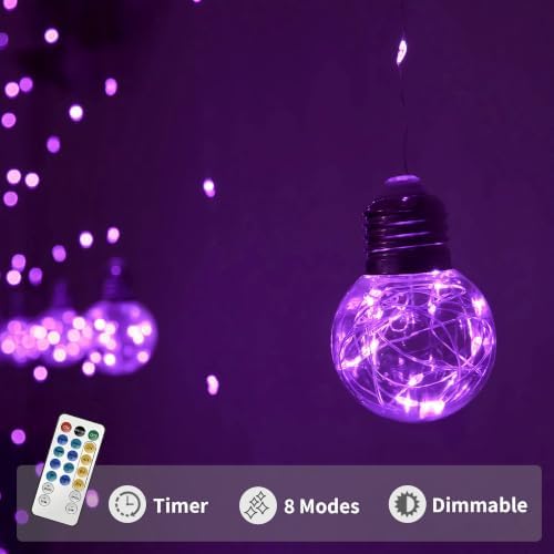YOLIHT Wishing Ball Curtain String Lights 9.8 x 3.3 ft, USB/Battery Powered - Image 5