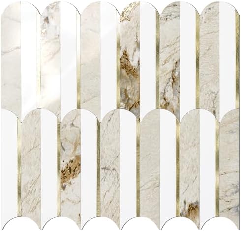 Vamos Tile Peel and Stick Backsplash, Fish Scale by VamosTile