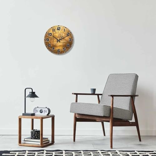 Egyptian Hieroglyphics Wall Clock Ancient Golden Art Historical Civilization - Image 7