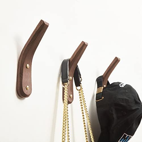 COCOYA Wood Hooks Wall Mounted Minimalist Natural Real Walnut - Image 4