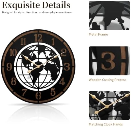 Large World Map Wall Clock - Image 3