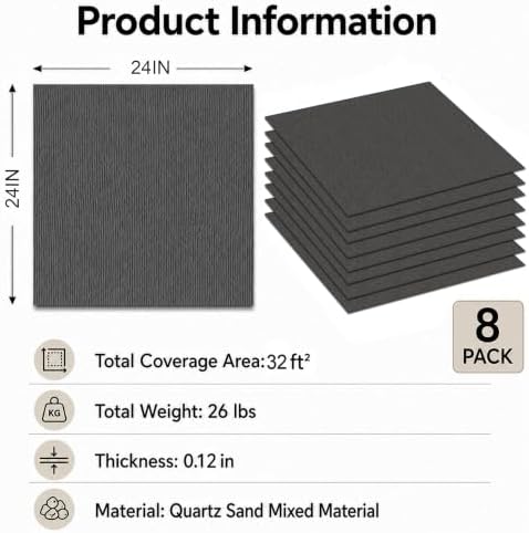 VooBang 8Pack 24"x24" Flexible Faux Stone 3D Wall Panels, 32 SqFt - Image 2