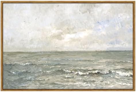 VIYYIEA Ocean Landscape Large Framed Wall Art, Seascape Vintage Paintings Art by VIYYIEAART