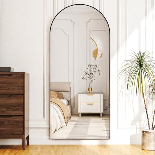 Simple Deluxe 68"x25" Arched Full Length Mirror–Black Aluminum Alloy Floor - Image 6