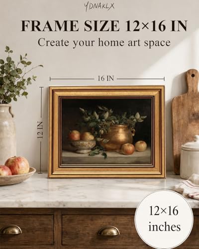 Gold Framed Wall Art, Vintage Apple Still Life Canvas Prints, Classical - Image 2