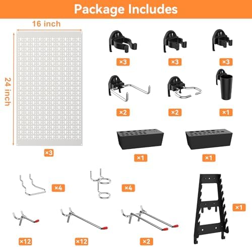 WALMANN Metal Pegboard, Tool Organizer Boards - Image 6