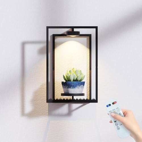 Starxing Wall Plant Shelf with Grow Lights, Remote Control Indoor Plant Holder by Starxing