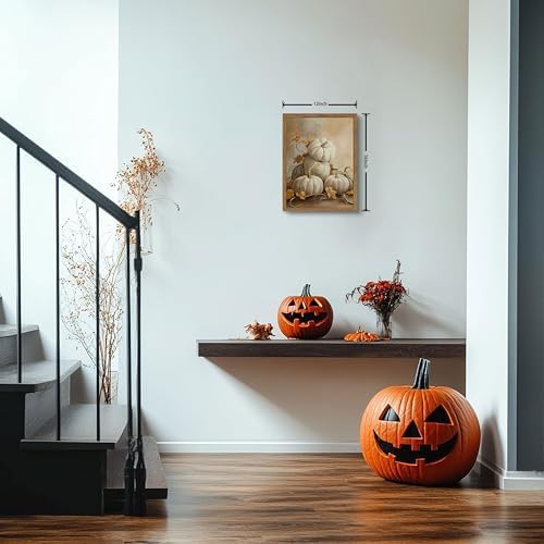 Framed Vintage Halloween Pumpkin Wall Art, Spooky Pumpkin Still Life Canvas - Image 4