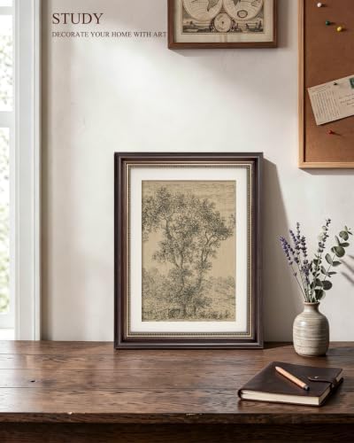 VIYYIEA Vintage Wall Art Framed, Oak Tree Sketch Landscape Prints 12×16 in - Image 6
