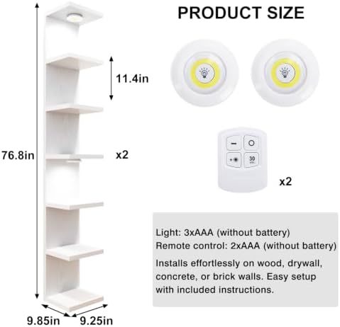 Fixwal 7 Tier Wall Shelf with LED Lights - Image 3