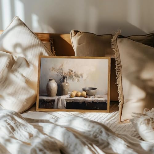 Framed Vintage Kitchen Wall Art, Rustic Farmhouse Floral Jar Still Life - Image 6
