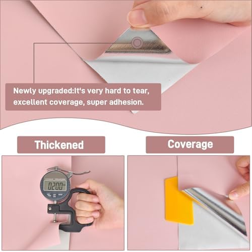 Rugreat Matte Pink Peel and Stick Wallpaper Solid Modern 236inL 15.7inW - Image 3