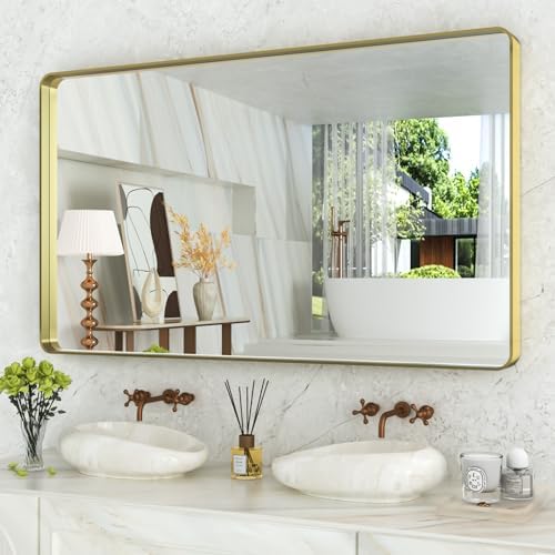 WEER Gold Bathroom Vanity Mirror 55X30 Inch by WEER