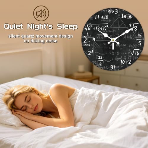 Math Equations Wall Clock Silent Non-Ticking 12" - Image 4