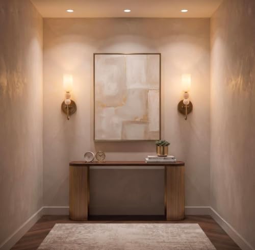 Alabaster Wall Sconce with Brass Finish - Image 5