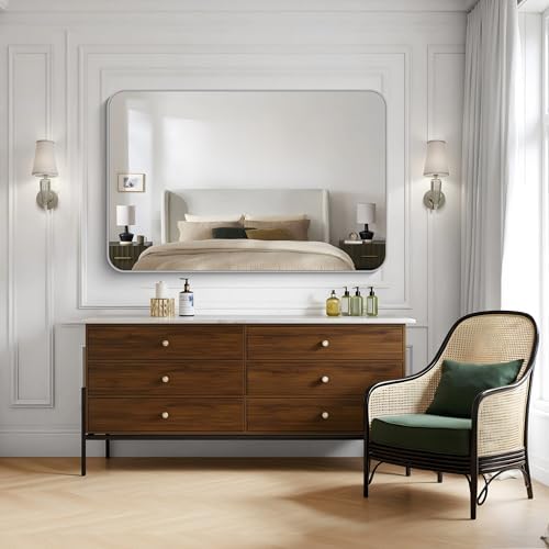 KOCUUY Silver Bathroom Mirror, 55x36 Inch Large Bathroom Mirror - Image 5
