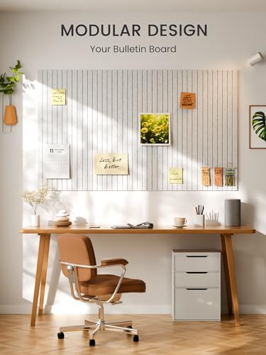 Bumusty 36"x 24" Large Felt Bulletin Board Tiles, Minimalist Gray - Image 6