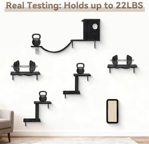 6‑in‑1 Cat Wall Shelves, Wall Mounted Cat Furniture Set - Image 5
