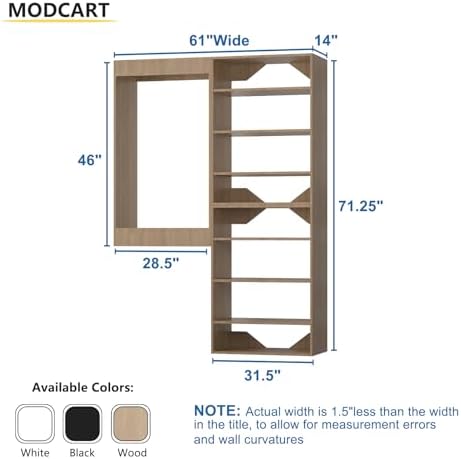 Modular Closet System, Wood Closet Tower Storage - Image 2