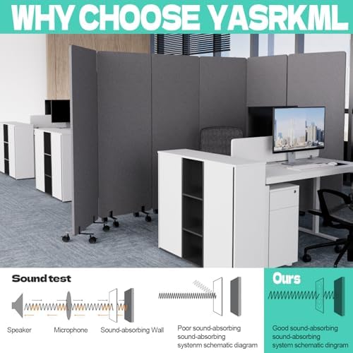 4 Panel Soundproof Room Divider, Portable Acoustic Office Divider - Image 2