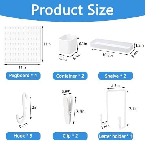Plastic 15pcs Pegboard Wall Organizer Kit - Image 5