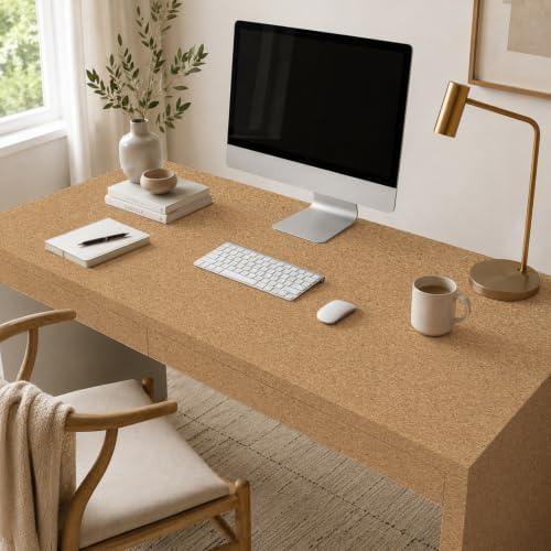 VEELIKE Cork Peel and Stick Wallpaper 15.7 x 236 Inches Self Adhesive Natural - Image 3