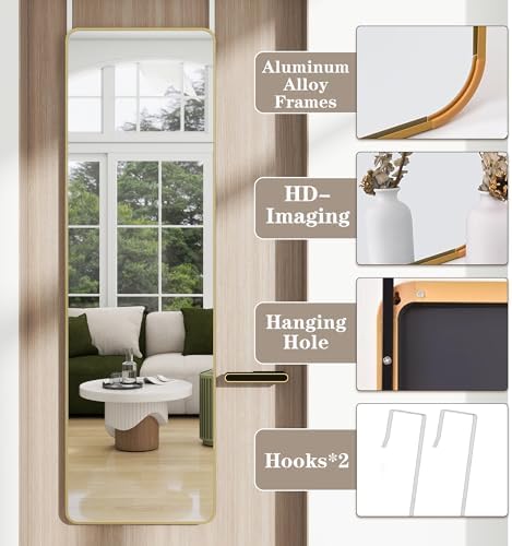 48"x 14" Full Length Door Mirror, Over the Door Mirror - Image 6