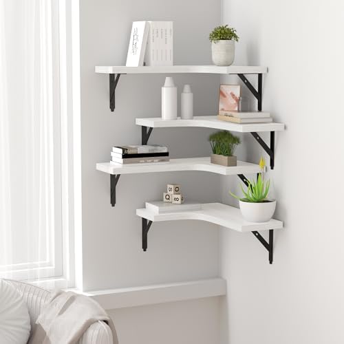ROMGUAR CRAFT Corner Floating Shelves Wall Mounted Set of 4 - Image 5