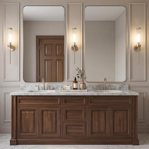 ANDY STAR 30x55 Inch Brushed Champagne Bronze Rectangular Bathroom Mirror - Image 3