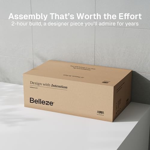 BELLEZE Stacked 133" Wall Unit 3-Piece Modular TV Stand - Image 6