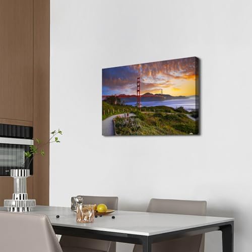 Nature Mountain Landscape Wall Art San Francisco Golden Gate Bridge Pictures - Image 4