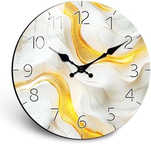 Modern Marble Texture Wooden Wall Clock by PENGHONG