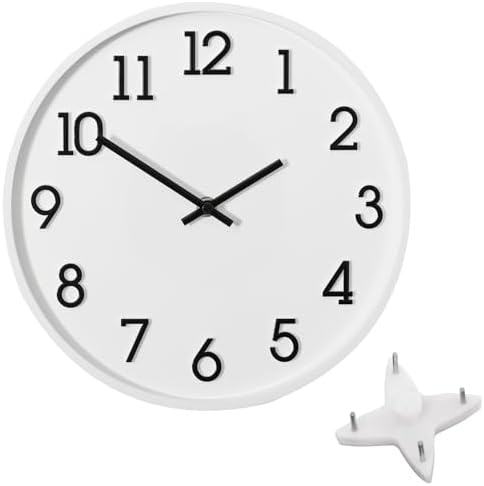 Clockswise 11" Modern Minimalist Round Wall Clock Black Arabic Numerals White by Clockswise