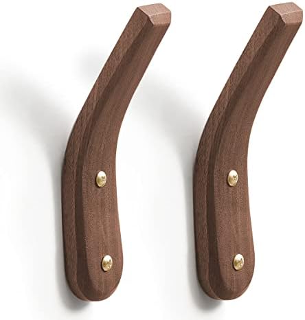 COCOYA Wood Hooks Wall Mounted Minimalist Natural Real Walnut by COCOYA