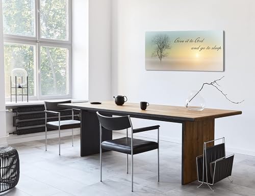 Lasdel Canvas Wall Art of Misty Sunset & Tree Plant Picture - Image 3