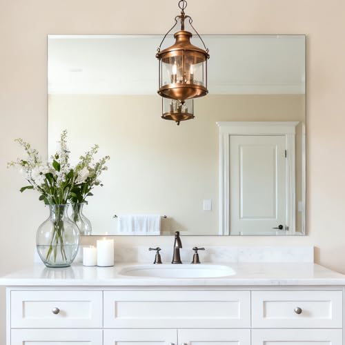 Frameless Wall Mirror 40” x 36“ Bathroom Mirror - Image 7