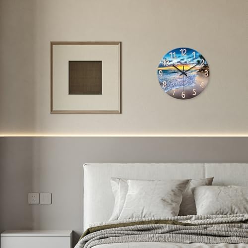 Blue Ocean Wall Clock Battery Operated 14 Inch - Image 4