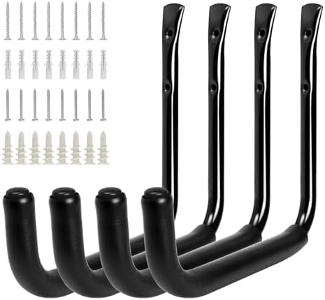 KURUI 10" Garage Organization Wall Hooks, 66 LB Heavy Duty Water Hose Holder by KURUI