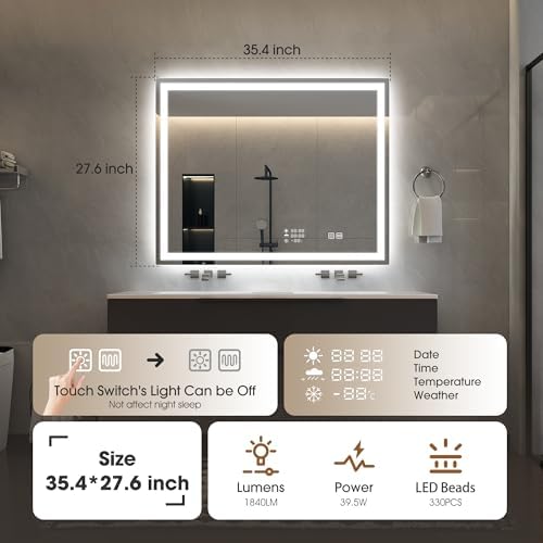 STARLEAD 28"x36" LED Bathroom Mirror - Image 2