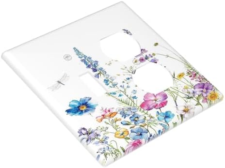 Wallplates Boho Colorful Flowers Plants And Dragonflies 1 Toggle 1 Duplex - Image 3