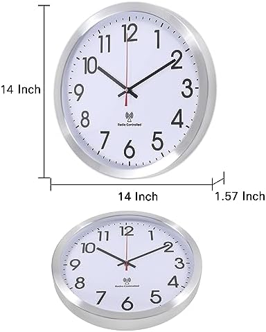 14 Inch Atomic Analog Wall Clock Radio Controlled Sets Wall Clock - Image 6