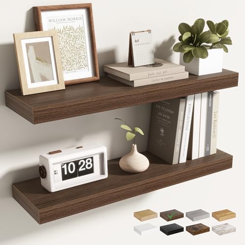 Acovy 24 Inch Floating Shelves for Wall 2 Pack, Wall Mounted Floating Shelf by Acovy