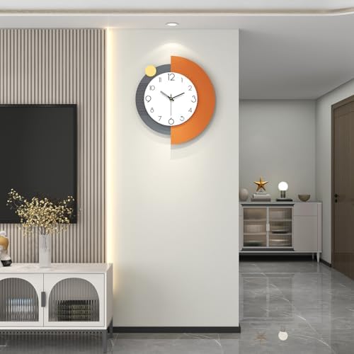 FLEBLE Decorative Wall Clock Silent Large Clock Battery Operated Home Decor by DecorationWallClock