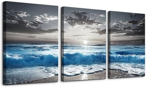 TTHYUEWS Black And White Beach Wall Pictures Wall Decor by TTHYUEWS